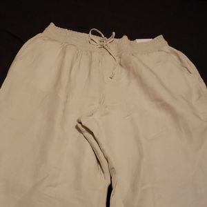Size 18/20 NWT wide leg beige linen pants